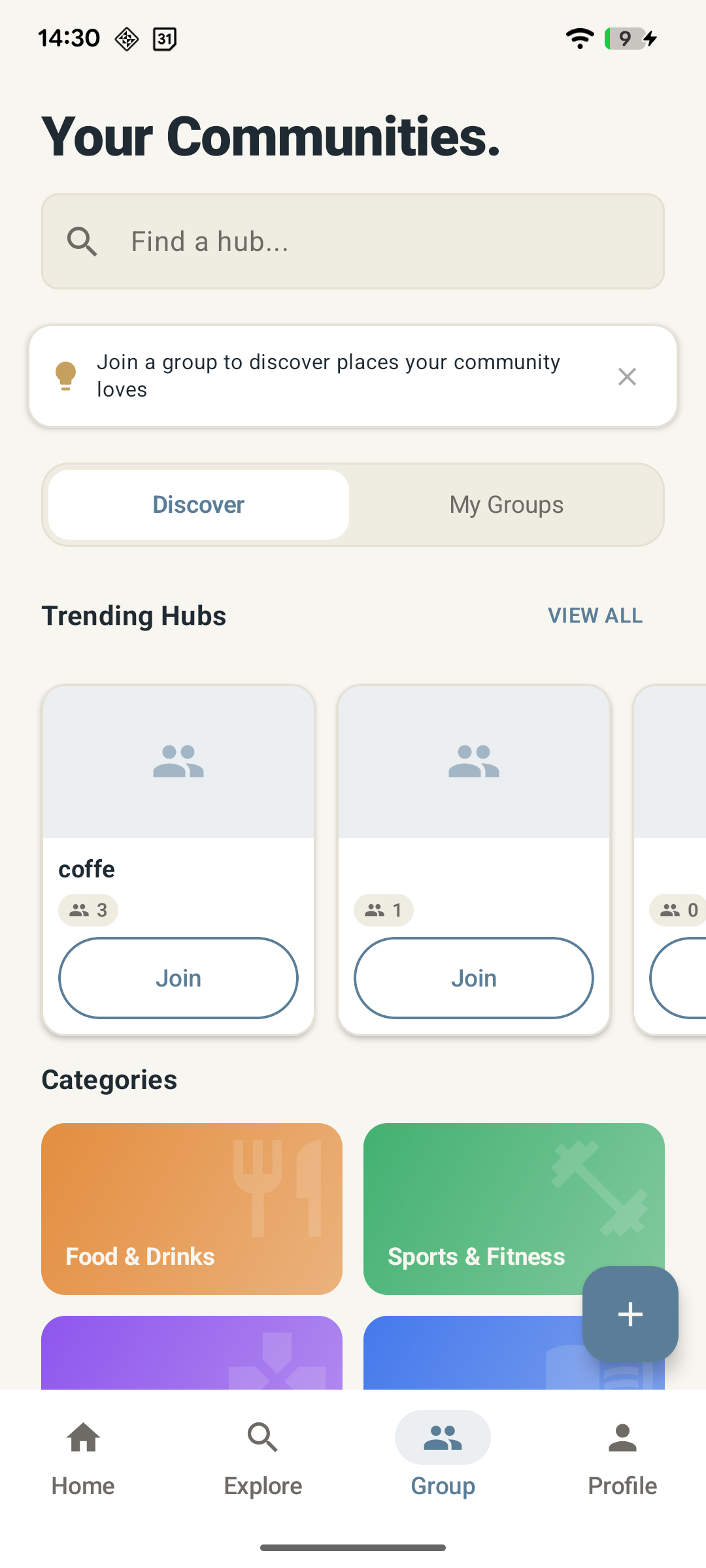 Amis & groupes — Partagez vos bons plans avec vos proches.